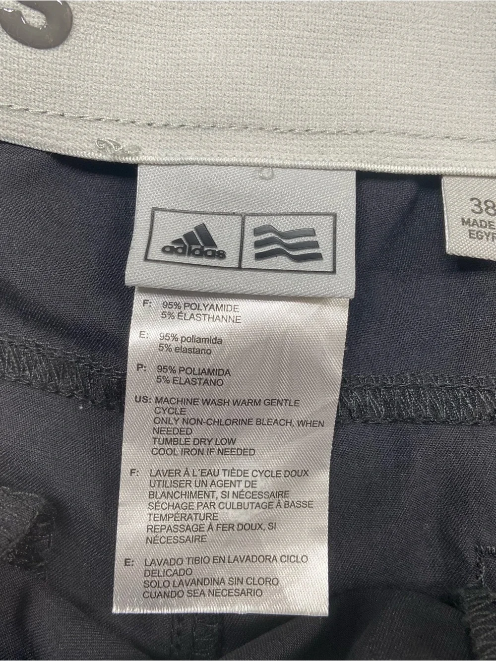 Adidas Men’s Golf Shorts Size 38 Black Stretch Performance 10” Athletic